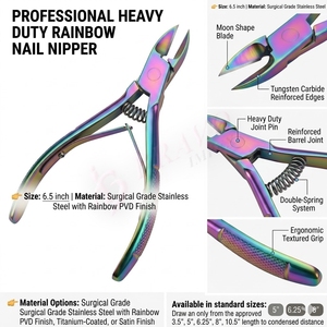 Professional Heavy Duty <b>Nail</b> Nipper Stainless Steel <b>Nail</b> Nipper Rainbow Finish Strong Cut Manicure Pedicure <b>Tool</b> - Product Image 6