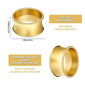 Anneau de serviette en laiton et métal de qualité exclusive Table de fête de mariage pince à serviette décorative Table Top tissu manchette anneau de serviette - Product Image 5