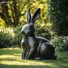 ของตกแต่งสวนนอกบ้านทำจากโลหะรูปปั้นกระต่ายขนาดจริงเครื่องประดับสัตว์ประติมากรรมเรซิ่นรูปกระต่าย - Product Image 3
