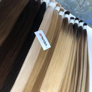 Venta caliente 100% Extensiones de cabello humano Rubio vietnamita virgen para mujeres Extensiones de cabello súper doble dibujado Producto de belleza a granel - Product Image 5