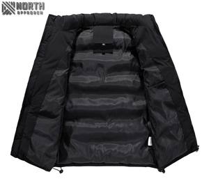 Men's High Street Style Winter Waistcoat Black Plaid Quilted Jacket Hood Stand Bubble Zipper Plus Size Waterproof Puffer <b>Vests</b> - Product Image 5