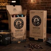 Boîte en carton personnalisée avec impression pour 10 capsules de café Nespresso, emballage avec logo OEM, vente en gros