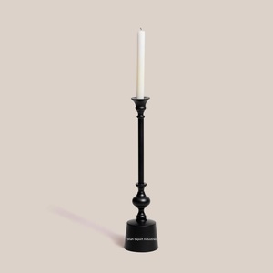Nouveau Porte-bougie décoratif en métal noir pour bougies coniques, idéal pour la maison, les décorations de table de Noël et l'éclairage. - Product Image 1