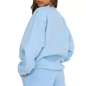 Conjunto de 2 Piezas para Mujer al por Mayor, Sudadera y Pantalones Cortos Deportivos Casuales con Estampado, Ropa de Calle Personalizada, Elegante y de Lujo, Ropa de Salón - Product Image 4