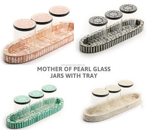 Plateau de service luxueuses en mère de perle, avec couvercle en acrylique, taille personnalisée, fait à la main - Product Image 4