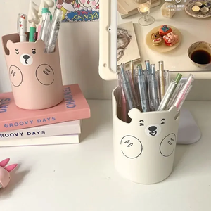 Factory Sale Cute Animal Kawaii Cartoon Bear Makeup Brush <strong>Lovely</strong> Fashion Student Stationery Organizer Pen <strong>Holder</strong> for Office - Product Image 3