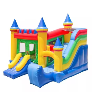 Château gonflable plein d'entrain coloré bleu extérieur commercial de prix usine