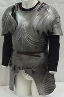 CHk Armure de cuirasse en acier monobloc, style médiéval gothique, faite main, grise, pour costume, protection, antique, costume de roi, polie, cadeau