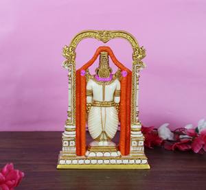 Figura Decorativa Hecha a Mano con Polvo de Mármol del Dios Hindú Tirupati Balaji, para Decoración del Hogar, Templo o Regalo - Product Image 3