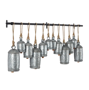AK Brass Decorative Metal Christmas Bells <b>Set</b> Of 12 Single Bell <b>On</b> Rope Rustic Finished Unique Bells For Christmas Ornaments - Product Image 6