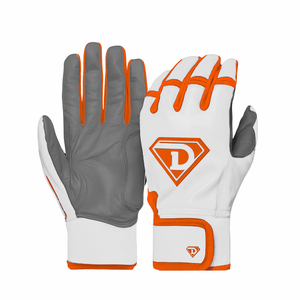 Alta calidad personalizado nombre del equipo Logo marca guantes de bateo béisbol Softball blanco gris cuero venta al por mayor directo de fábrica venta - Product Image 3