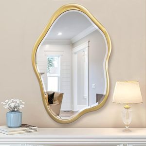 Miroir mural de luxe irrégulier avec cadre doré - Product Image 3