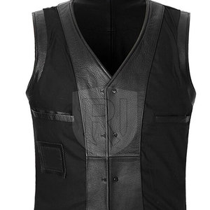 Chaleco de cuero sin mangas informal para hombre Ropa exterior de invierno transpirable-Moda al por mayor - Product Image 5
