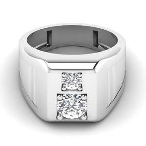 Bijoux de mode personnalisables de haute qualité en argent sterling 925 glacé coupe ronde diamant cultivé bague au design unique pour hommes - Product Image 5