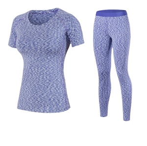 T-shirt de Yoga serré pour femmes, vêtements de Sport, suture, pantalon de course, Compression, survêtement, nouvelle collection - Product Image 3