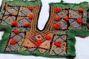 <b>Vintage</b> Boho Banjara Embroidered Neck Yoke Banjara Embroidery Collar Banjara Fabric Textile - Product Image 3