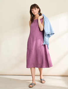 Custom High Quality Ladies Elegant Midi Long 100% Linen <b>Casual</b> <b>Dresses</b> <b>Women</b> Tassel Natural Waistline Woven Weaving Digital - Product Image 1