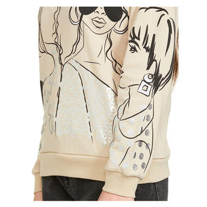 Alta calidad logotipo personalizado carta insignia diseño frontal hecho a medida Otoño Invierno Casual manga larga pulóver mujeres sudaderas - Product Image 4