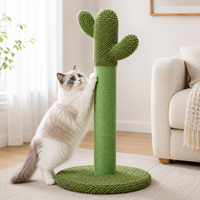 Griffoir pour chat en forme de cactus avec corde en sisal, base durable et écologique pour chats d'intérieur, emballage en carton, OEM/ODM, montage facile