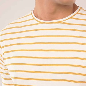 Camiseta de Jersey de algodón a rayas amarillas para hombre y mujer con tu propio diseño de camisetas estampadas - Product Image 1