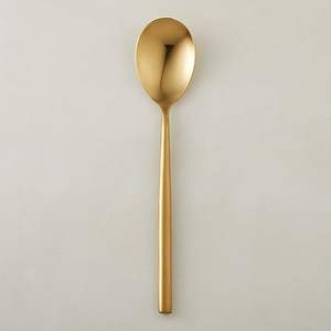 Cuillères à soupe carrées en acier inoxydable plaqué or PVD de luxe, polies miroir, pour hôtel et mariage, vente en gros - Product Image 1