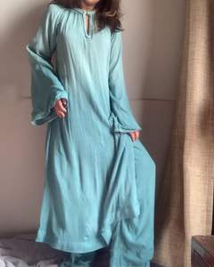 Conjunto de dos piezas de primavera 2024, ropa de mujer, conjunto de camisa de manga larga, conjunto de dos piezas de longitud completa con tinte de corbata para mujer - Product Image 1