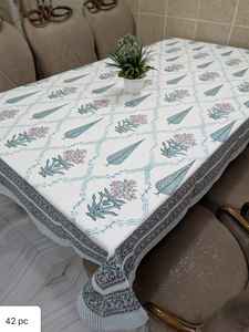 Elegante estampado Floral 100% mantel de algodón hecho a mano bloque impreso tradicional herencia rectángulo cubierta Diseño Artesanal cubierta - Product Image 4