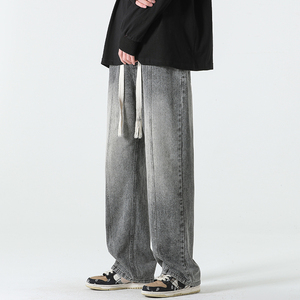 กางเกงยีนส์ขายาวสำหรับผู้ชายกางเกงเอวสูงปานกลางแบบลำลองผ้ายืดสำหรับฤดูร้อน - Product Image 5