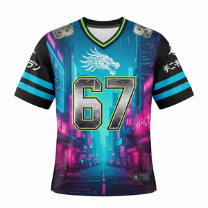 Camiseta de Fútbol Americano o Béisbol Extra Grande con Sublimación Personalizada, Diseño 3D de Lobo |   Uniforme Superior para Equipo Masculino |   Fabricante de Ropa Deportiva OEM/ODM - Product Image 1