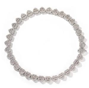 Forma de corazón Moissanite Baguette Link Chin Collar Iced Out Chin Bling Collar personalizado Regalo para ella - Product Image 1