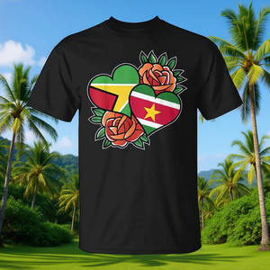 Camiseta con Diseño de Bandera de Guyana y Surinam, Mitad Guyana, Mitad Surinam, Promocional, Personalizable - Product Image 3