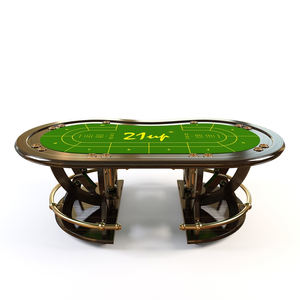 Table de poker personnalisée de luxe professionnelle Texas Game Blackjack avec lumière LED Table de jeu Mahjong de casino personnalisable - Product Image 1