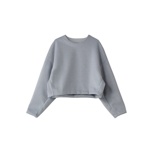 Mosaic Impex High Quality Blank Custom <b>Black</b> Color V <b>Neck</b> <b>Sweatshirt</b> Organic Cotton Women's Wear Fitness <b>Sweatshirt</b> - Product Image 4