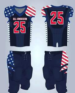 ชุดยูนิฟอร์มอเมริกันฟุตบอลคุณภาพสูง ดีไซน์แบบซับลิเมชั่น แขนสั้น สำหรับผู้ใหญ่ ชุดทีมอเมริกันฟุตบอล - Product Image 3