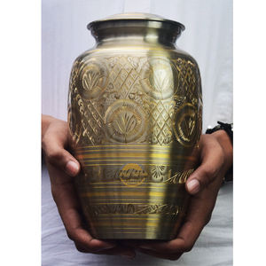 โกศทองเหลืองทำด้วยมือสำหรับขี้เถ้าขี้เถ้าของมนุษย์โกศทองสำหรับฝังขี้เถ้า - Product Image 1