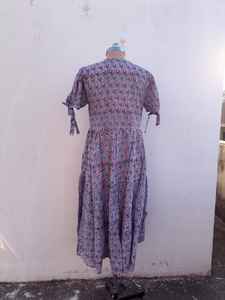 Robe bohème en coton imprimé à la main, robe de bal de promo estivale, robe de demoiselle d'honneur à fleurs - Product Image 3