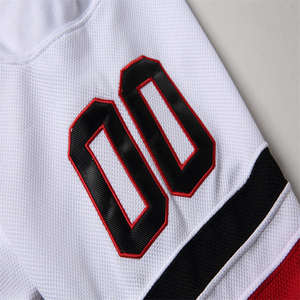 Custom Ice Hockey Jersey <b>White</b> Team Uniform Griswold 00 Personalized Name Number Red <b>Black</b> <b>Striped</b> Athletic Sports Training <b>Top</b> - Product Image 6