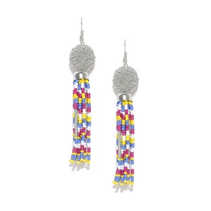 Vintage Seed Bead Embroidered <b>Drop</b> <b>Earrings</b> for <b>Fashion</b> <b>Earrings</b> Seasonal Elegance Seed Beaded Charm <b>Earrings</b> - Product Image 3