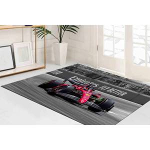 Tapis de voiture Ferrari F1 : Tapis rond pour salon, décoration de chambre de garçon, tapis doux non tissé - Product Image 5