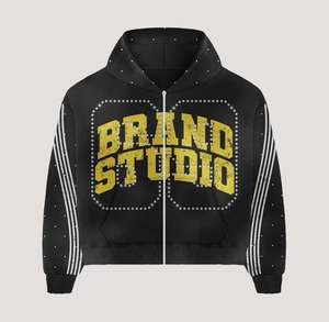 Pantalons évasés 2 pièces sérigraphiés au design personnalisé Survêtements zippés Ensemble veste zippée de haute qualité vente en gros fabriqué en usine - Product Image 2