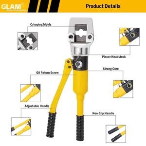 Kit de pinces à sertir hydrauliques manuelles industrielles 20T en acier allié pour cosses de câbles 16-500mm YQK-500C - Product Image 3