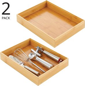 Organizador de Cajones Apilable Mangowood para Cocina; Almacena Cubiertos, Utensilios - Colección Echo - Paquete de 2 - Product Image 2