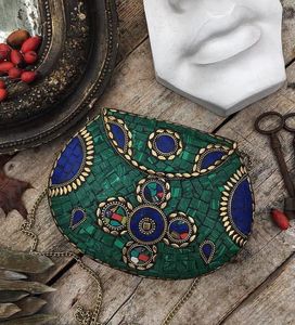 Expensive <b>Women</b> Brass Mosaic <b>Work</b> Clutch <b>Bag</b> Wedding Gifting Use High Profile Product Made by Luxury Craft - Product Image 6