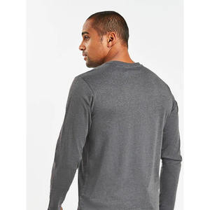 Chemise en jersey de coton pour hommes de qualité supérieure couleur unie à manches longues col rond décontracté été mode chemises en jersey pour hommes - Product Image 4