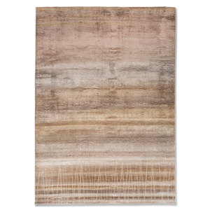 Alfombras Anudadas a Mano Zuri de Lana, Bambú y Seda, Color Marfil, 10 mm, Rectangulares, Abstractas, para el Hogar, Pasillo, Habitación, Técnicas Hechas a Mano - Product Image 1
