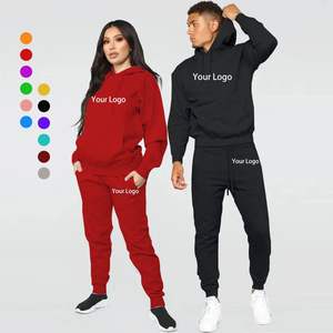 Conjunto Deportivo Personalizado con Logotipo, Talla Grande, Dos Piezas, 100% Algodón, Color Sólido, de Alta Calidad, Unisex, Ropa de Invierno - Product Image 1