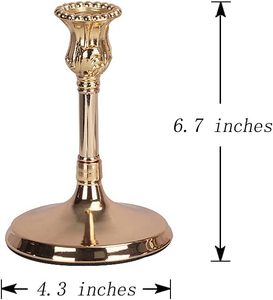 เชิงเทียนทองเหลืองชุบทองสำหรับตกแต่งบ้านเชิงเทียนที่ทำด้วยมือ - Product Image 3