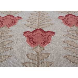 Alfombras Orenda de lana plana color marfil, alfombras rectangulares de yute con diseño floral de algodón orgánico para la sala de estar, pasillo, alfombra tipo rompecabezas - Product Image 3