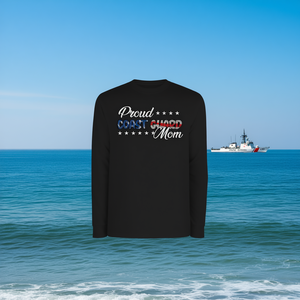 Camiseta de manga larga para mamá de la Guardia Costera de EE. UU., diseño de bandera llamativa, camiseta promocional para mamá orgullosa - Product Image 3