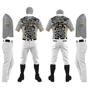 Nouvelle Arrivée Uniforme de Baseball Entièrement Boutonné 100% Polyester pour Adultes Motif Lettres Respirant Séchage Rapide et Évacuation de l'Humidité - Product Image 3